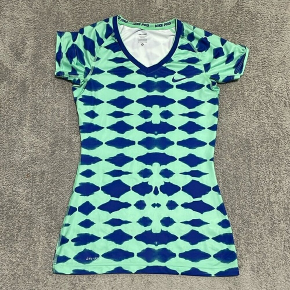EC Nike Pro Athletic Short Sleeve V Neck Shirt - Size Small